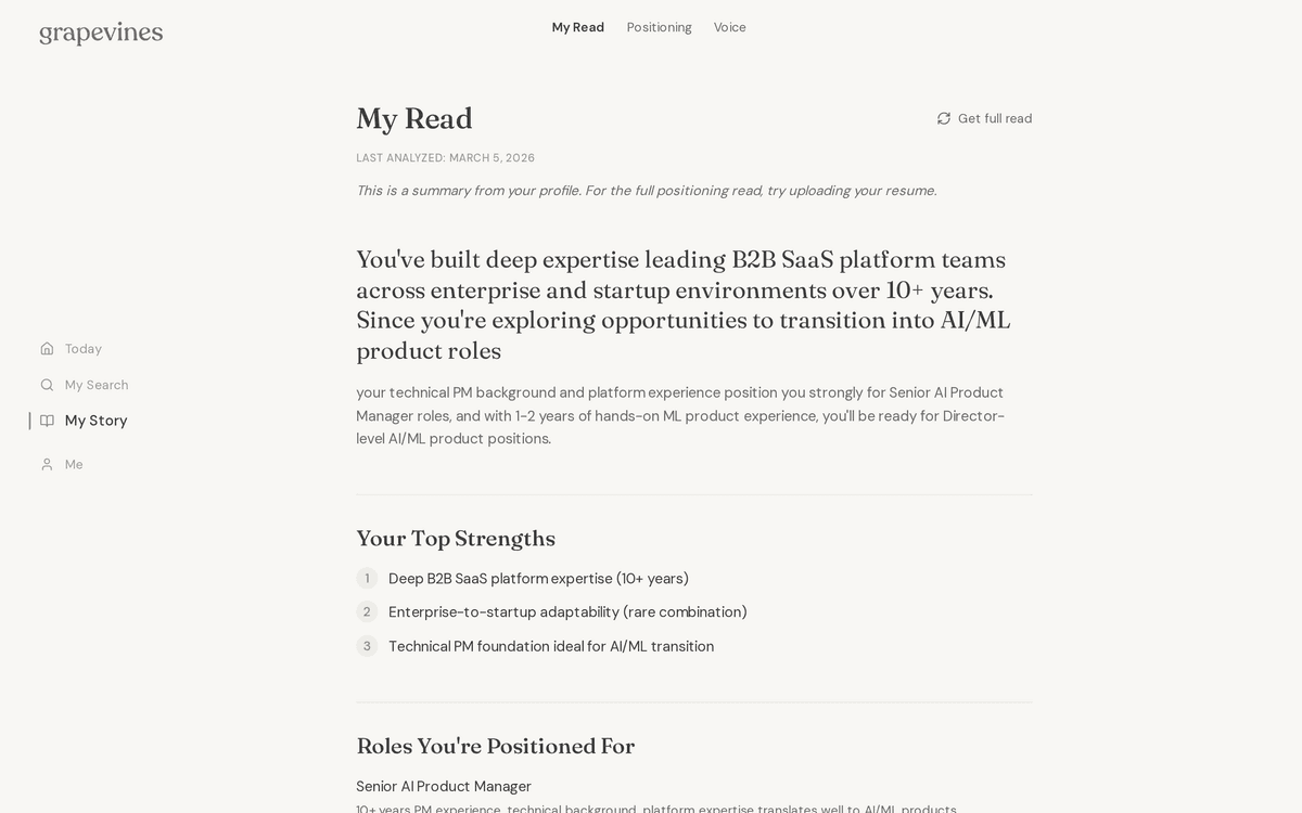 My Story - your career positioning foundation